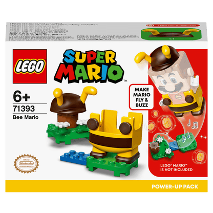 LEGO Super Mario Bee Mario Power-Up Pack 71393, featuring interactive bee suit for kids, enhances gameplay.