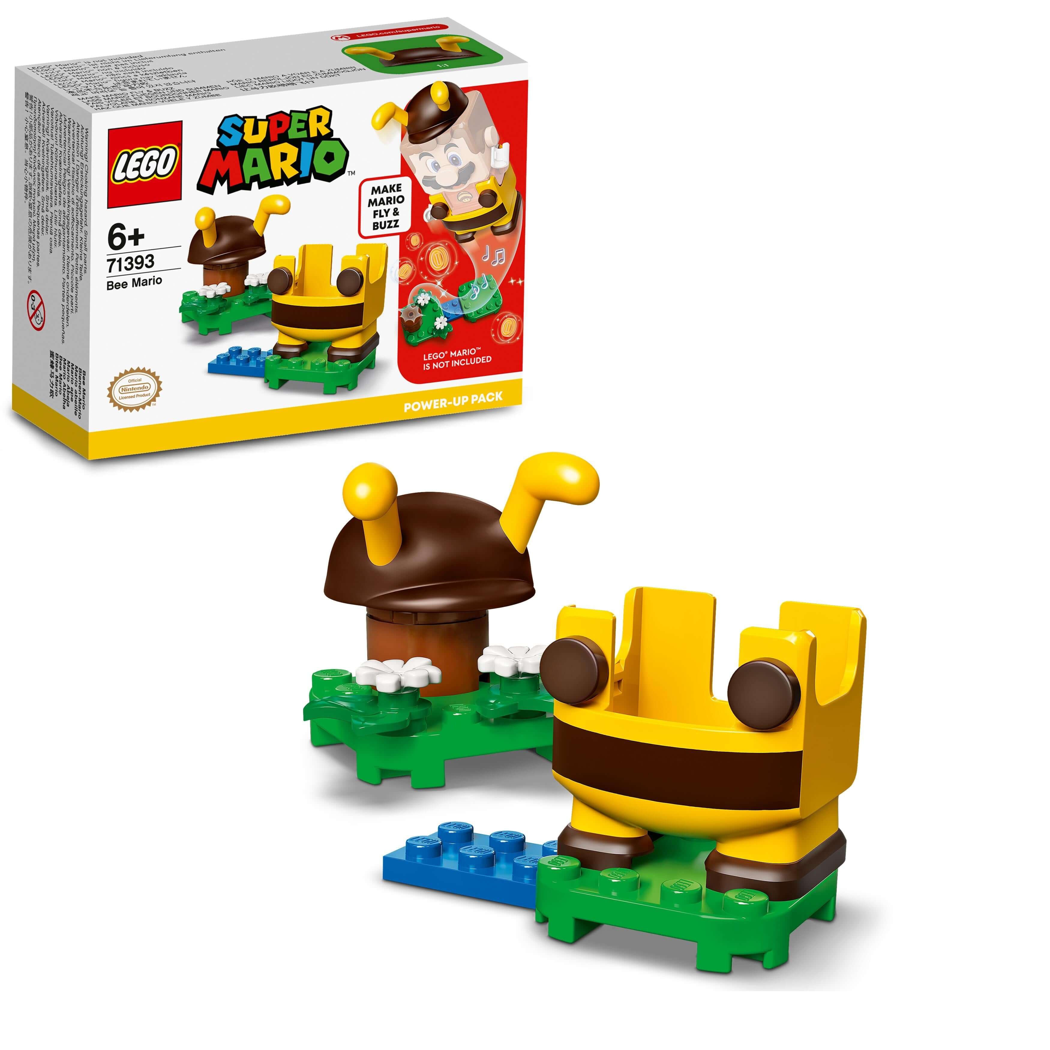 LEGO Super Mario Bee Mario Power-Up Pack 71393 toy with bee suit and interactive features for kids.