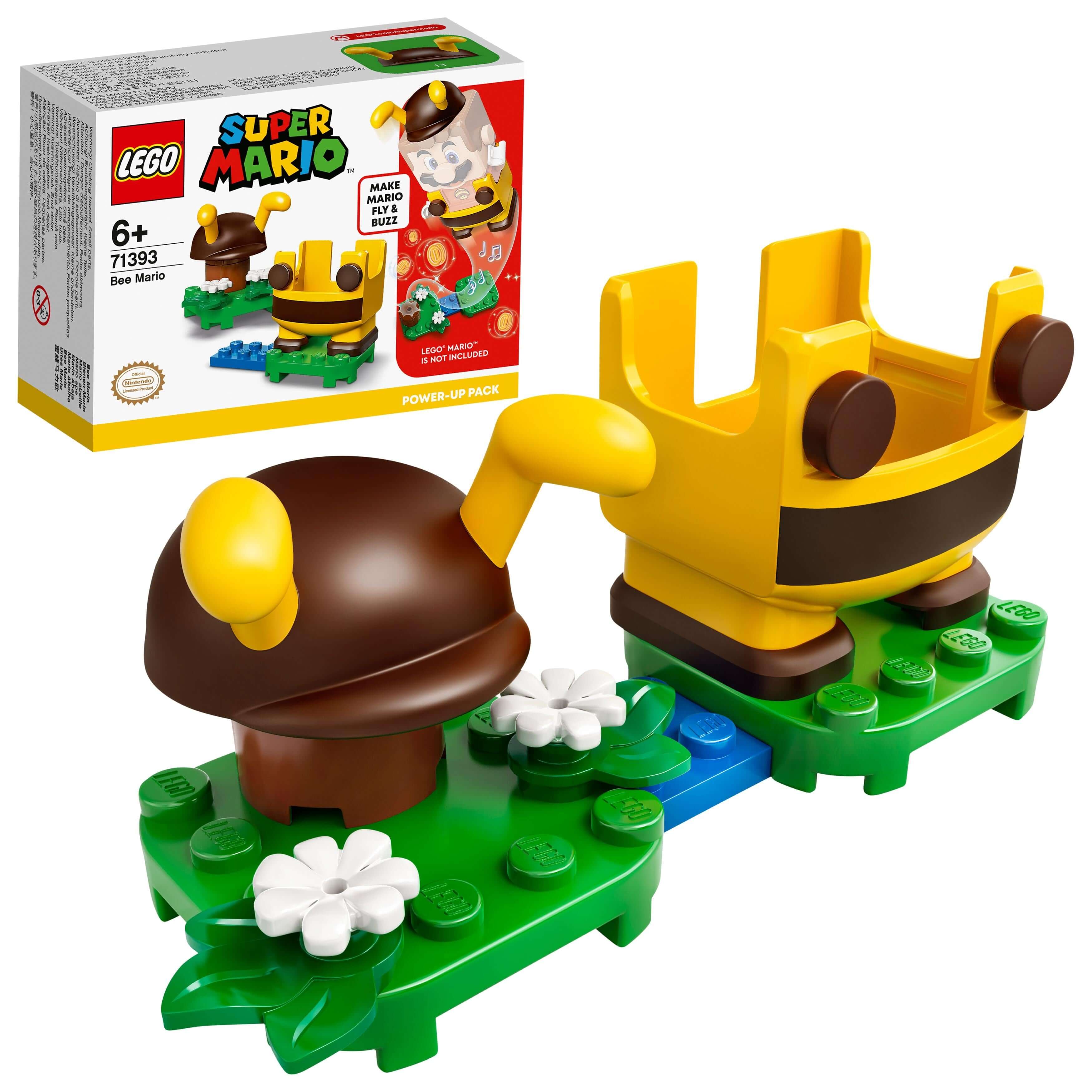 LEGO Super Mario Bee Mario Power-Up Pack 71393, featuring a bee suit and interactive elements for kids.