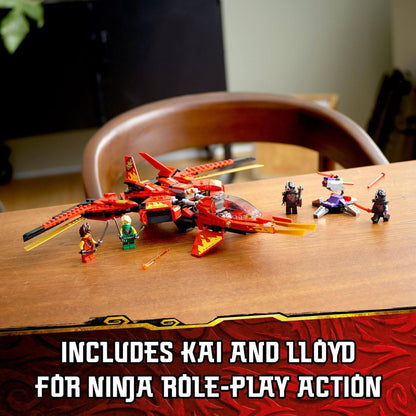 LEGO NINJAGO Legacy Kai Fighter jet with minifigures Kai and Lloyd for exciting ninja role-play.