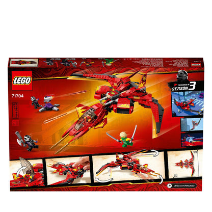 LEGO NINJAGO Legacy Kai Fighter Toy Jet 71704 packaging showcasing action scenes and mini-figures for kids' playtime.