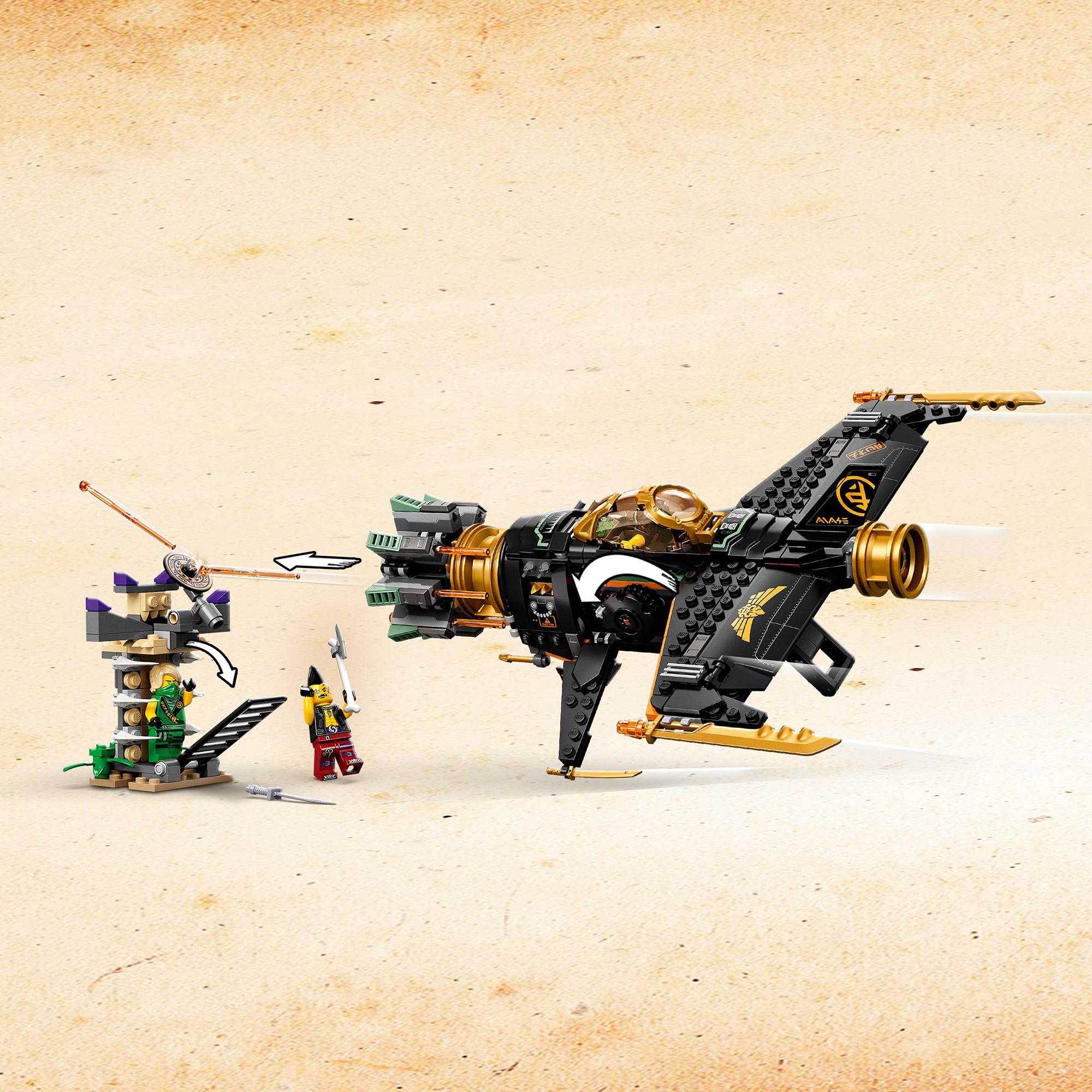 LEGO NINJAGO Boulder Blaster Set 71736 features a shooting plane and ninja prison for imaginative play.