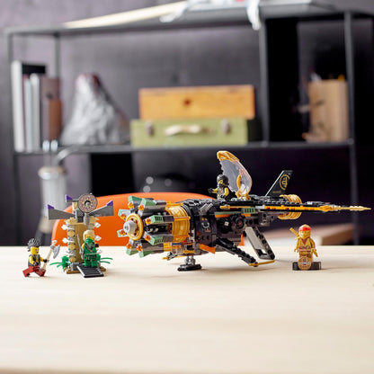 LEGO NINJAGO Legacy Boulder Blaster Set 71736 with shooting airplane and ninja figures for imaginative play.