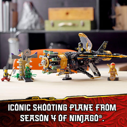 LEGO NINJAGO Boulder Blaster set 71736 featuring shooting plane and ninja figures for imaginative play.