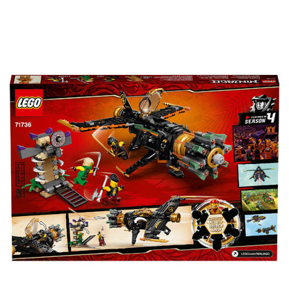 LEGO NINJAGO Legacy Boulder Blaster Set 71736 with shooting aeroplane and ninja figures for imaginative play.