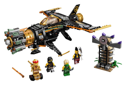 LEGO NINJAGO Legacy Boulder Blaster Set 71736 with aeroplane toy and ninja figures for imaginative play.
