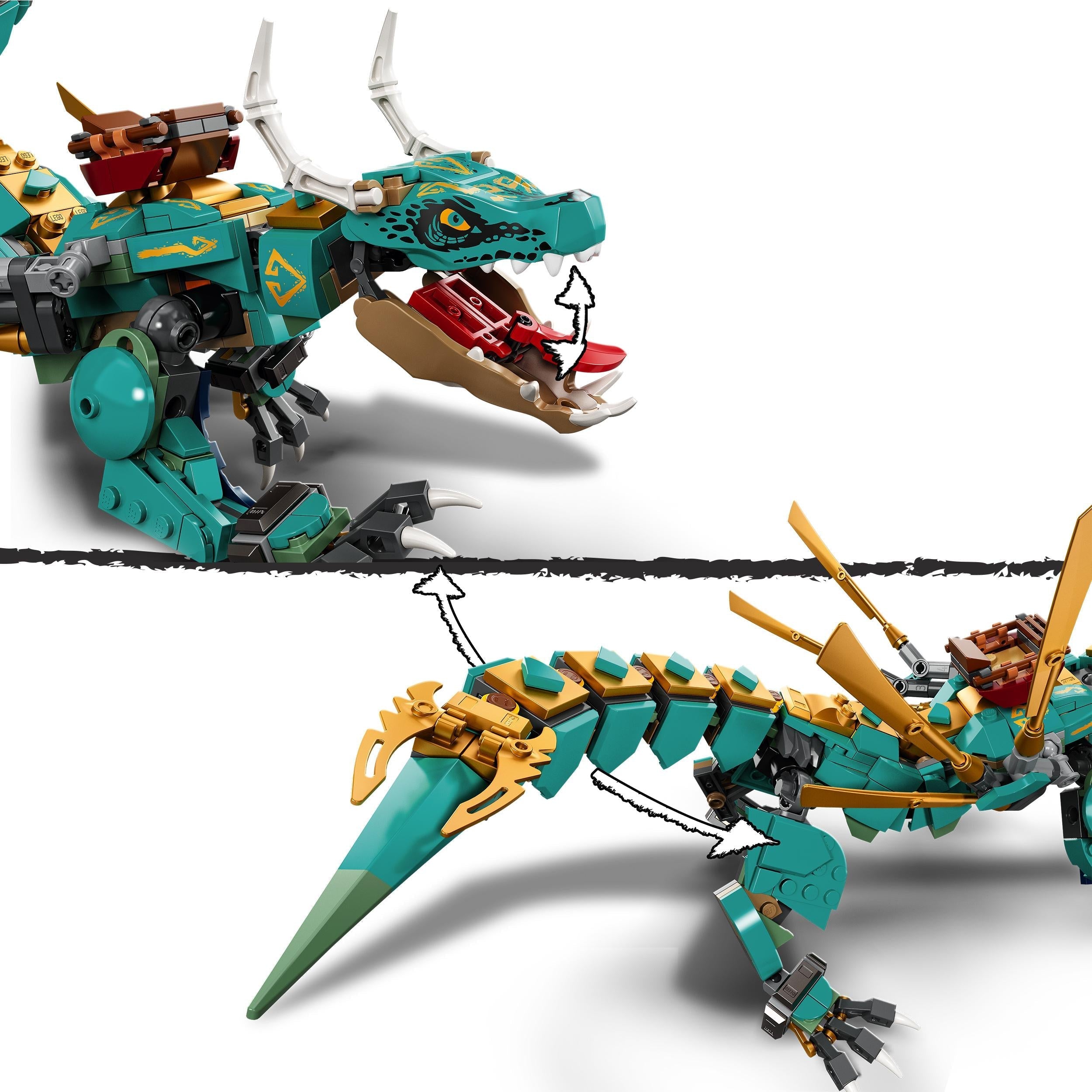LEGO® NINJAGO Jungle Dragon Toy Figure Set 71746 with posable features and vibrant colors for exciting adventures.
