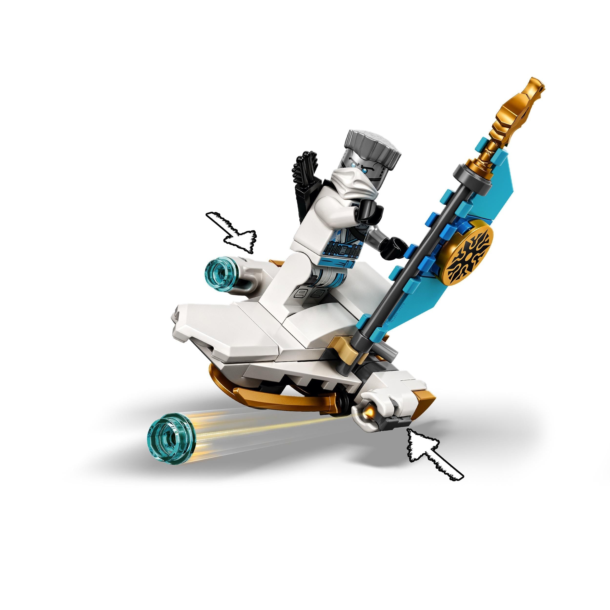 LEGO® NINJAGO Jungle Dragon Toy Figure Set 71746 with minifigure on a unique hovercraft model.