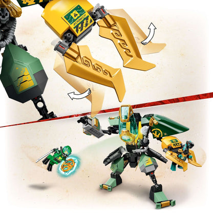 LEGO NINJAGO Lloyd's Hydro Mech Set 71750 with minifigures in underwater action scene.