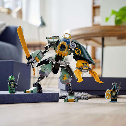 LEGO NINJAGO Lloyd's Hydro Mech set 71750 with minifigures, perfect for underwater adventure play.