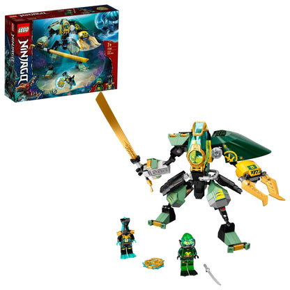 LEGO NINJAGO Lloyd's Hydro Mech set 71750 features 2 minifigures and underwater action for kids.