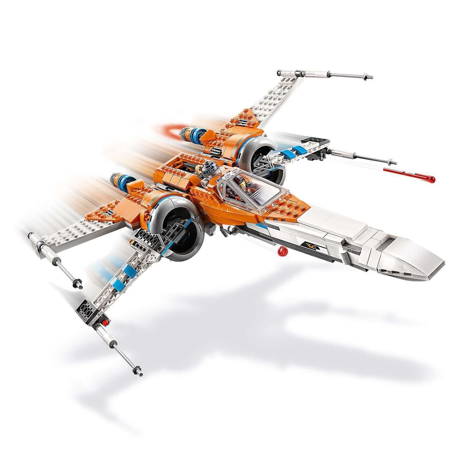 LEGO Star Wars Poe Dameron's X-wing Fighter 75273 in motion, perfect for kids to build and play.