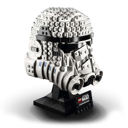 LEGO Star Wars Stormtrooper Helmet Model Set 75276, detailed brick-built display for adults, collectible series.