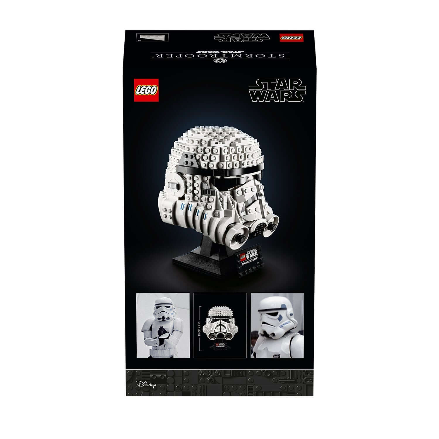 LEGO Star Wars Stormtrooper Helmet Model Set 75276 box display featuring detailed design and collectible features.