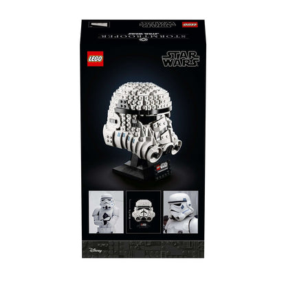 LEGO Star Wars Stormtrooper Helmet Model Set 75276 box display featuring detailed design and collectible features.
