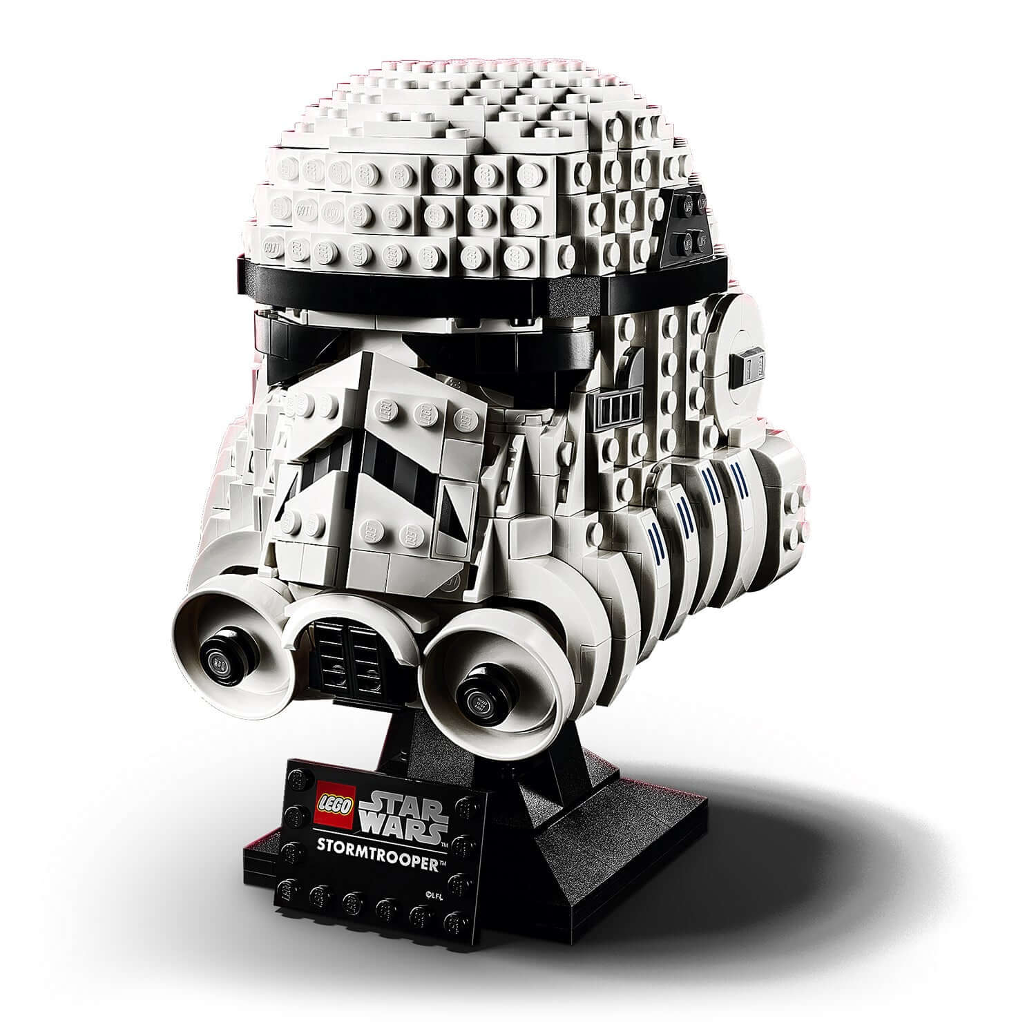 LEGO Star Wars Stormtrooper Helmet Model Set 75276 - detailed brick-built display for collectors.
