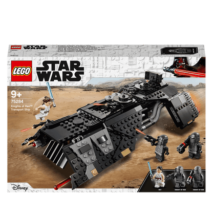 LEGO Star Wars Knights of Ren Transport Ship 75284 set with Rey and Knights of Ren figures for kids' imaginative battles.
