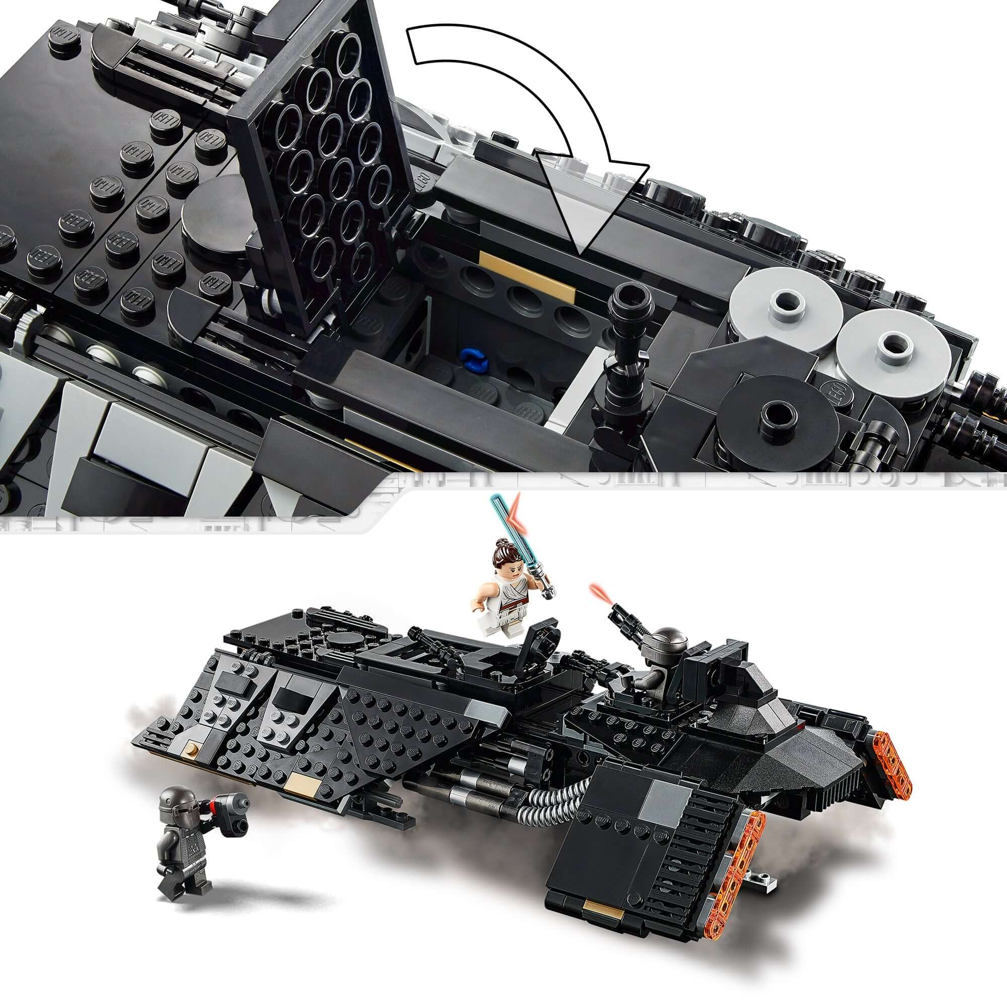 LEGO Star Wars Knights of Ren Transport Ship 75284, featuring Rey and Knights of Ren in action-packed battle.