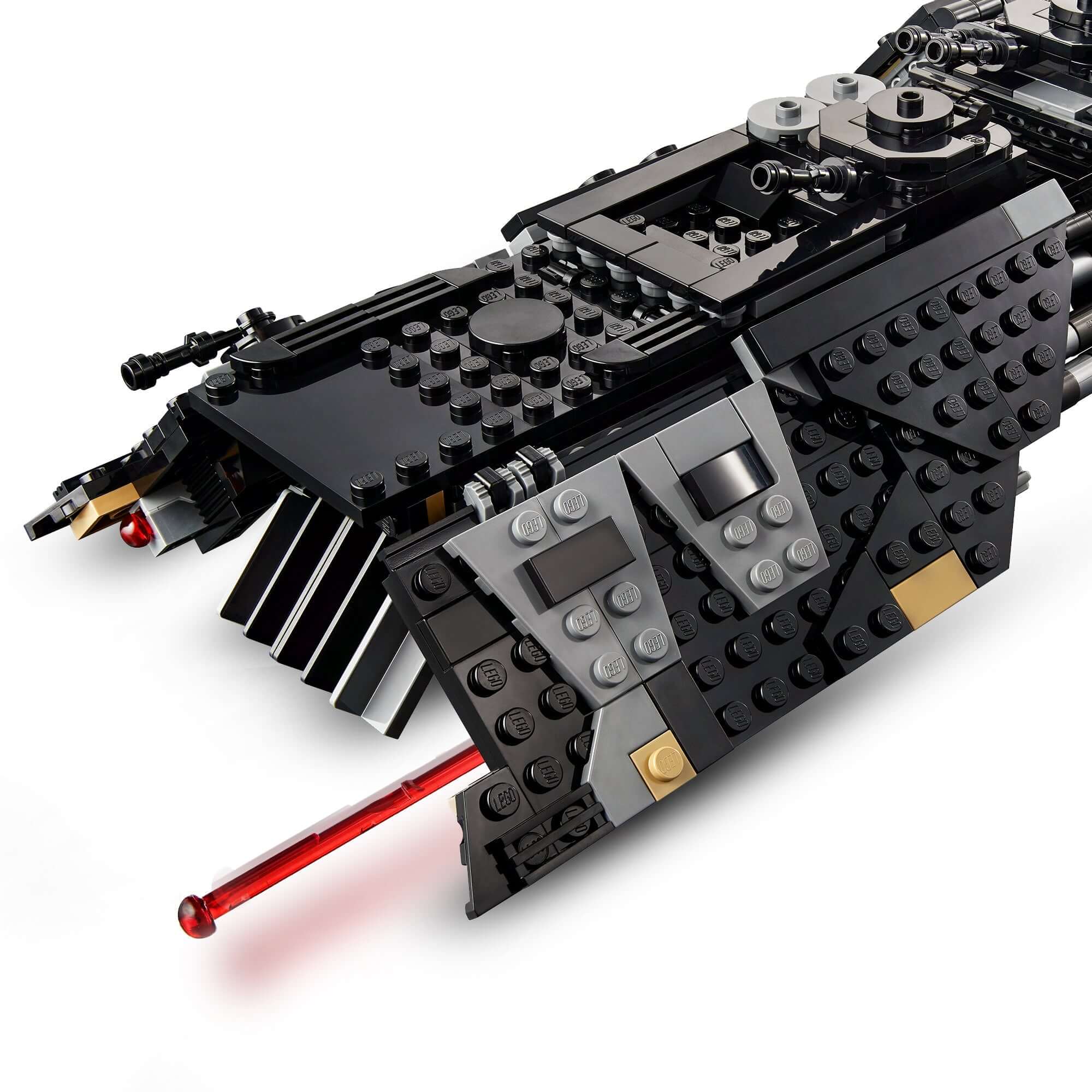 LEGO Star Wars Knights of Ren Transport Ship 75284 featuring detailed design and red lightsaber for kids' battle play.