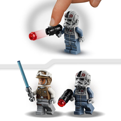 LEGO® Star Wars™ minifigures of Luke Skywalker and AT-AT Driver with accessories for play and battle scenarios.