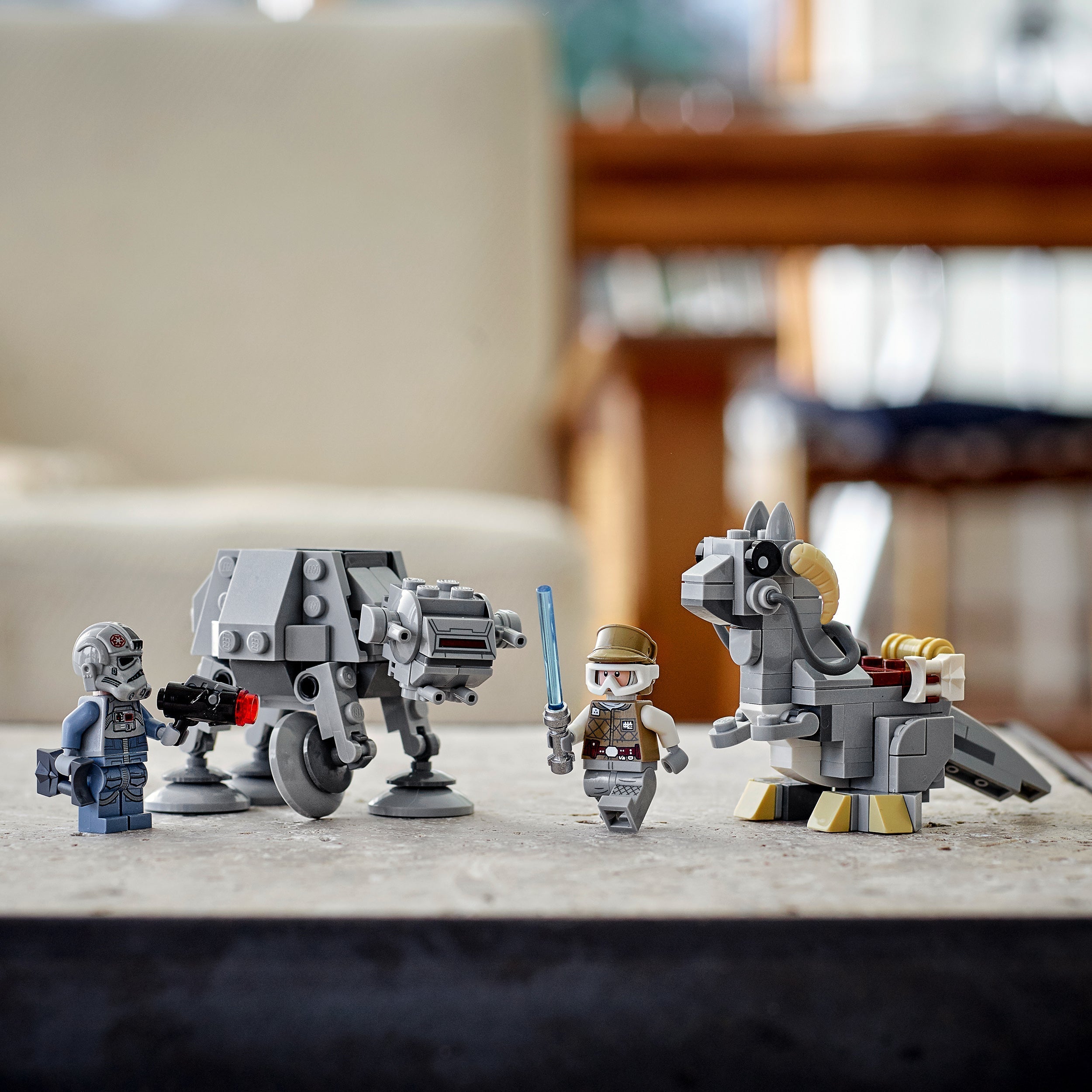 LEGO Star Wars AT-AT and Tauntaun Microfighters set with Luke Skywalker and AT-AT Driver minifigures.