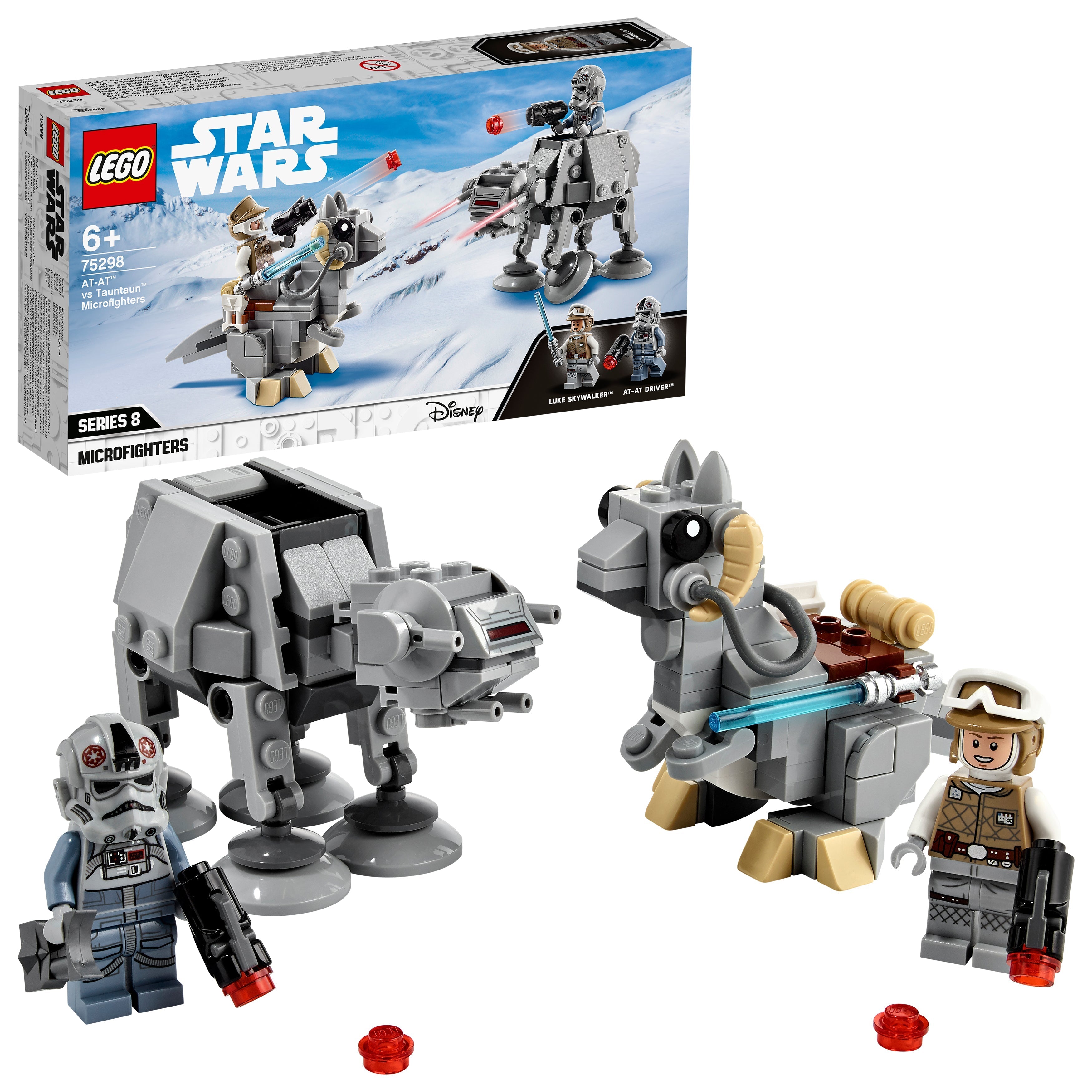 LEGO® Star Wars™ AT-AT vs. Tauntaun Microfighters set with Luke Skywalker and AT-AT Driver minifigures.