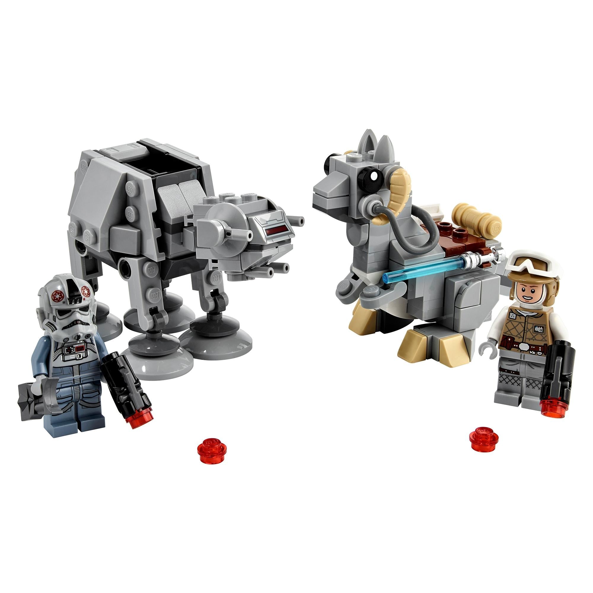 LEGO Star Wars AT-AT vs. Tauntaun Microfighters set with minifigures of Luke Skywalker and AT-AT Driver.