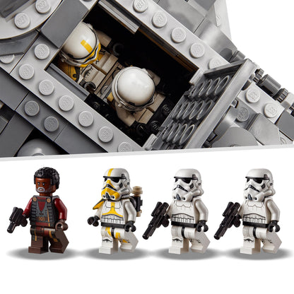LEGO Star Wars Imperial Armoured Marauder Set 75311 with Greef Karga and Stormtrooper minifigures.