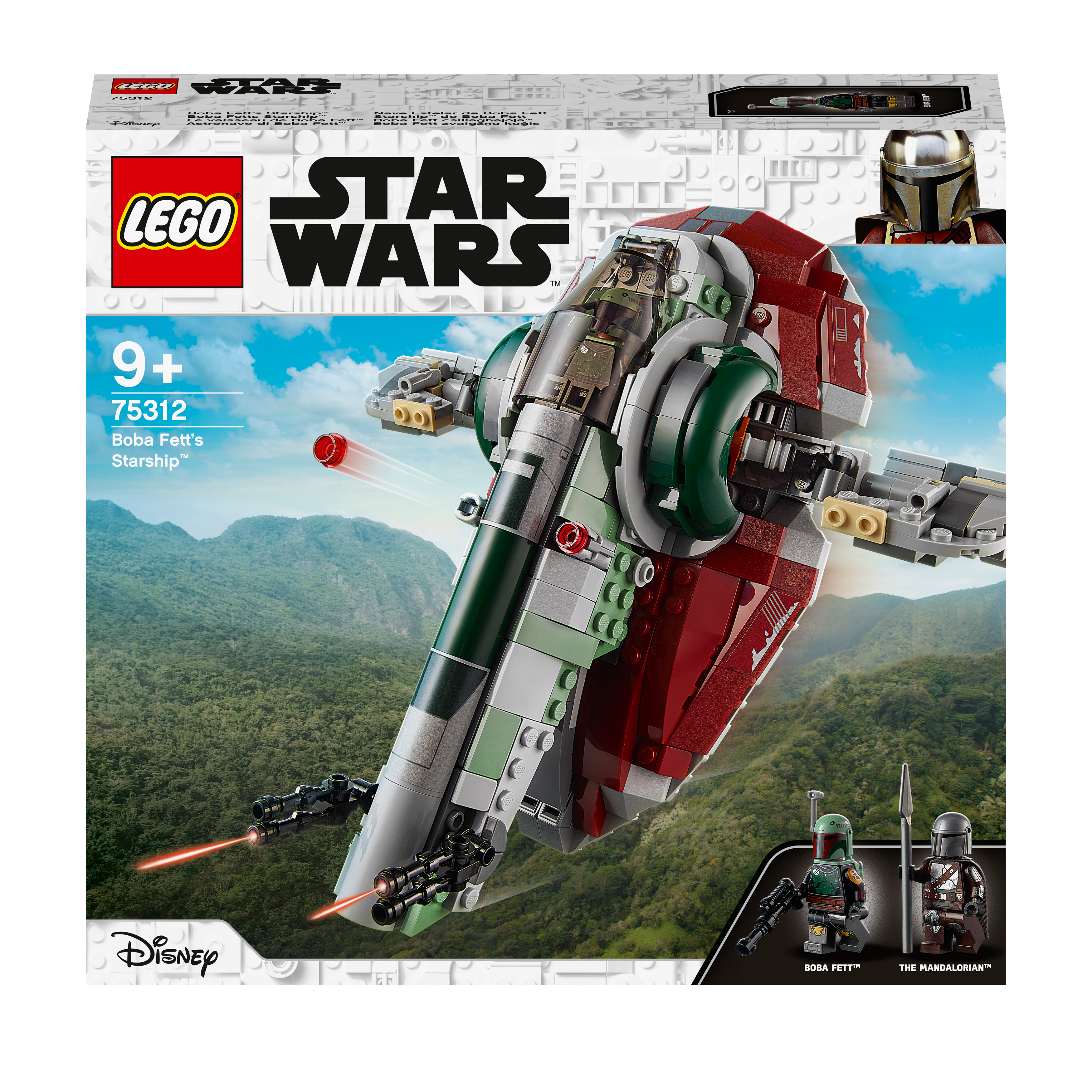 LEGO® Star Wars 75312 Boba Fett’s Starship box showcasing play set for fans of The Mandalorian.