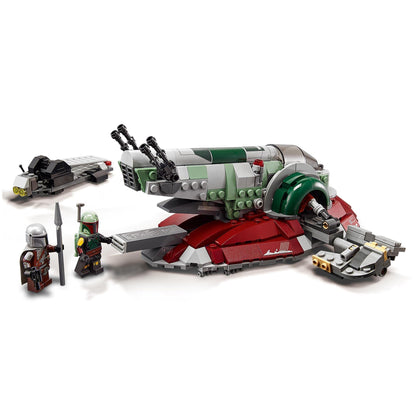 LEGO Star Wars Boba Fett's Starship Set 75312 with minifigures for play and display, ideal for Mandalorian fans.