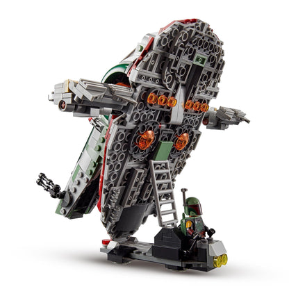 LEGO Star Wars Boba Fett's Starship Set 75312 showcased in detail, ideal for play and display for fans.