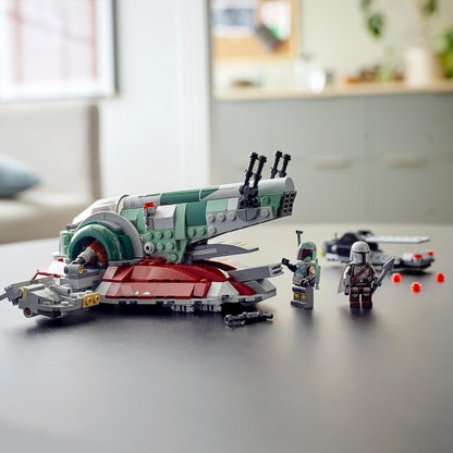 LEGO® Star Wars Boba Fett’s Starship Set 75312 with minifigures for play and display, perfect for Mandalorian fans.