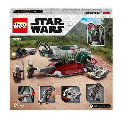 LEGO Star Wars Boba Fett’s Starship Set 75312 with minifigures and play features, perfect for fans of The Mandalorian.