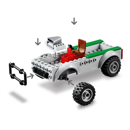 LEGO® Marvel Spider-Man Trucker Robbery set showing a customizable bank truck for kids to build and play.