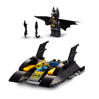 LEGO® DC Batman Batboat set 76158 featuring Batman minifigure and buildable vehicle for superhero play.