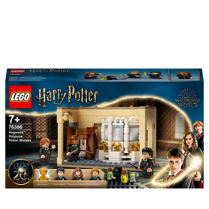 LEGO Harry Potter Hogwarts Potion Mistake Set 76386 featuring Harry and friends in the Hogwarts bathroom.