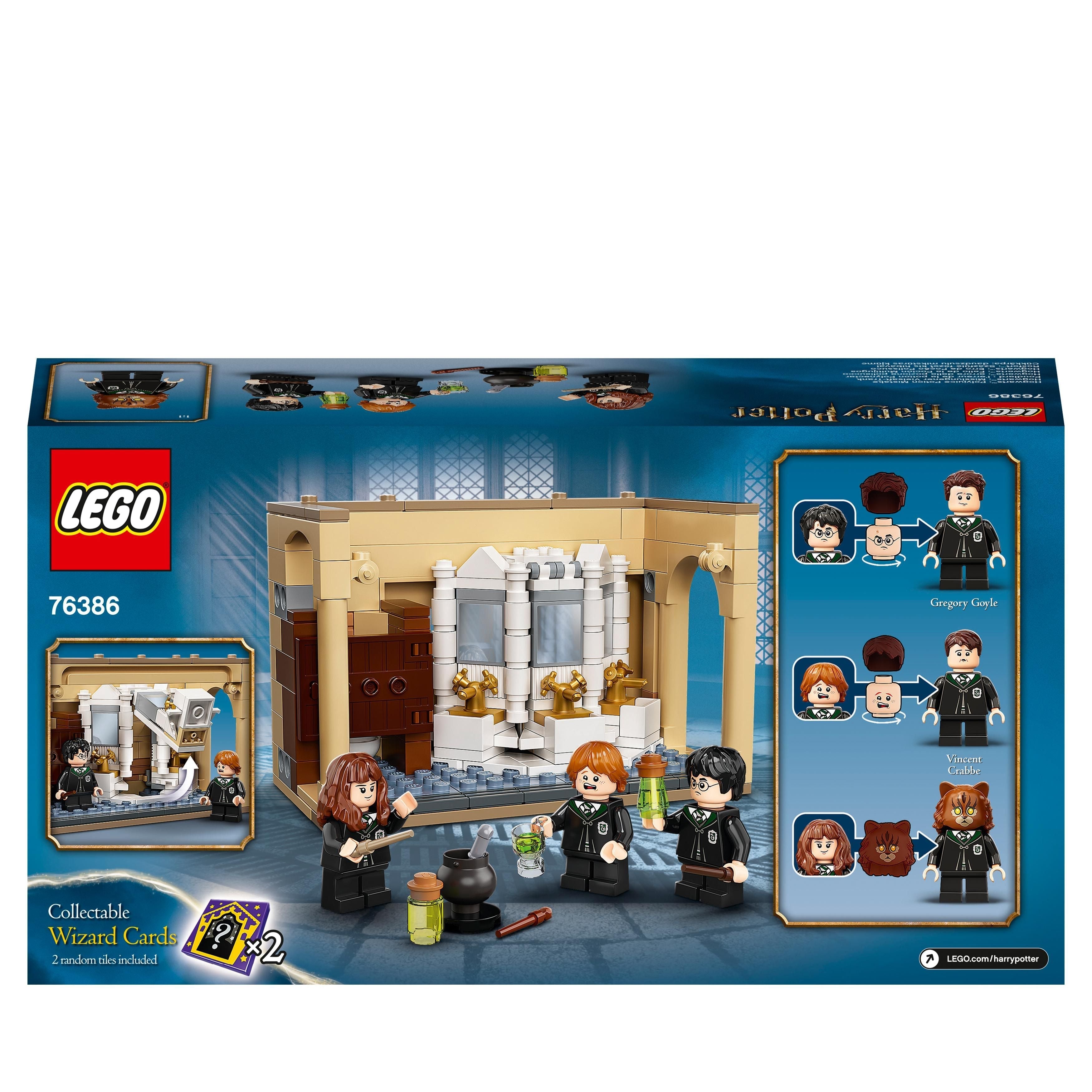 LEGO Harry Potter Hogwarts Potion Mistake Set 76386 featuring Polyjuice potion scenes and wizard characters.
