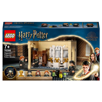 LEGO Harry Potter Hogwarts Potion Mistake Set 76386 for kids, featuring Polyjuice potion in Hogwarts bathroom.