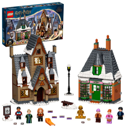 LEGO Harry Potter Hogsmeade Village Visit Set 76388 with buildings, figures, and accessories for magical adventures.
