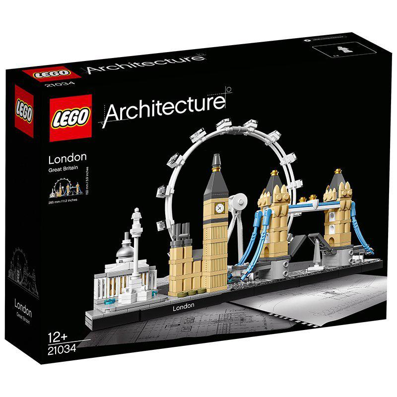 LEGO Architecture London Building Set 21034 showcasing iconic landmarks like Big Ben and the London Eye.