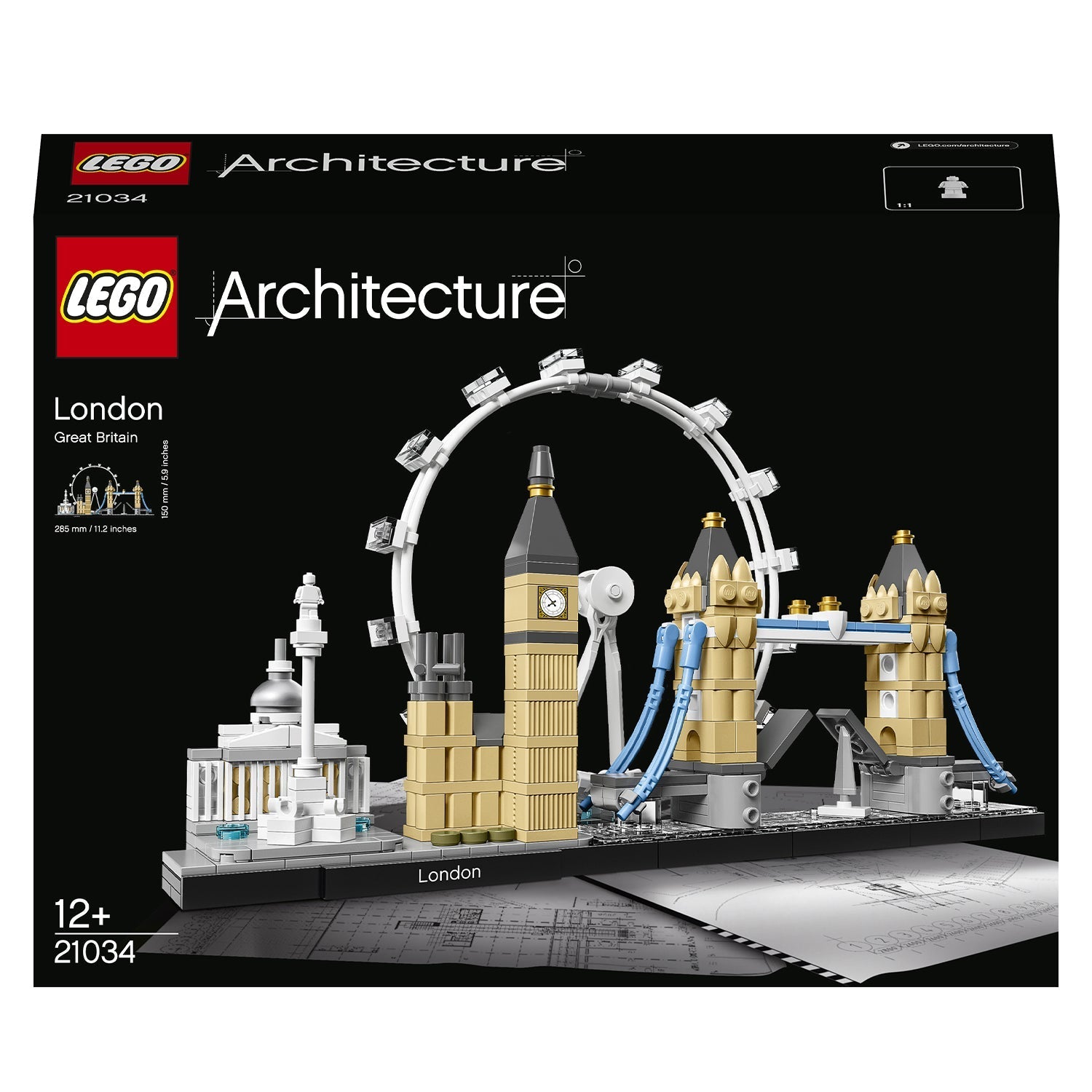 LEGO Architecture London Building Set 21034 featuring iconic structures like Big Ben and Tower Bridge.