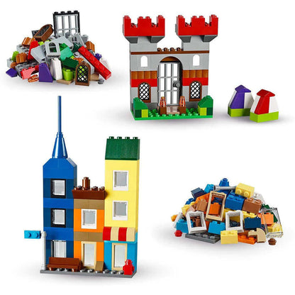 LEGO Classic Large Creative Brick Box set featuring colorful bricks, buildings, and accessories for imaginative construction.
