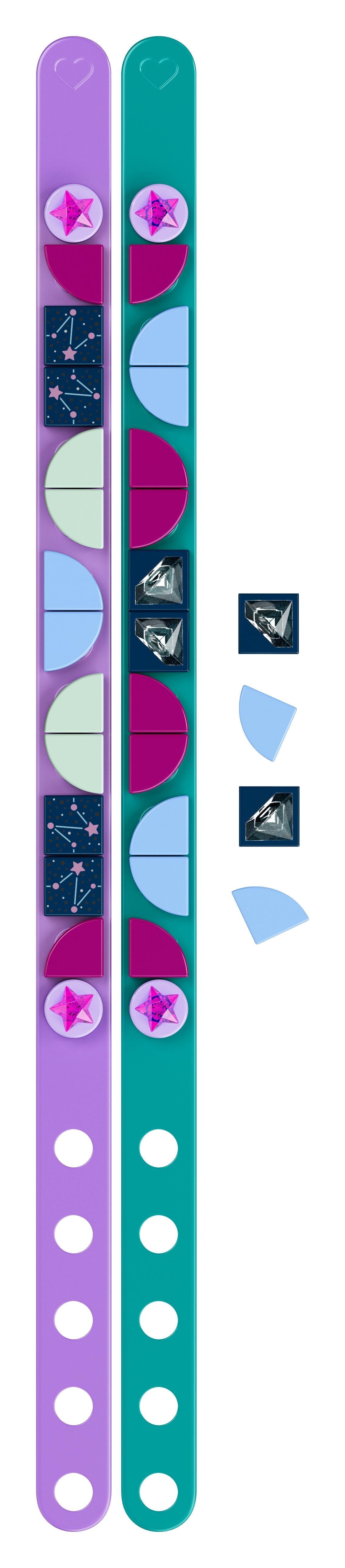 LEGO DOTS Starlight Bracelets set featuring teal and purple slimline bracelets with colorful tiles for creative fun.