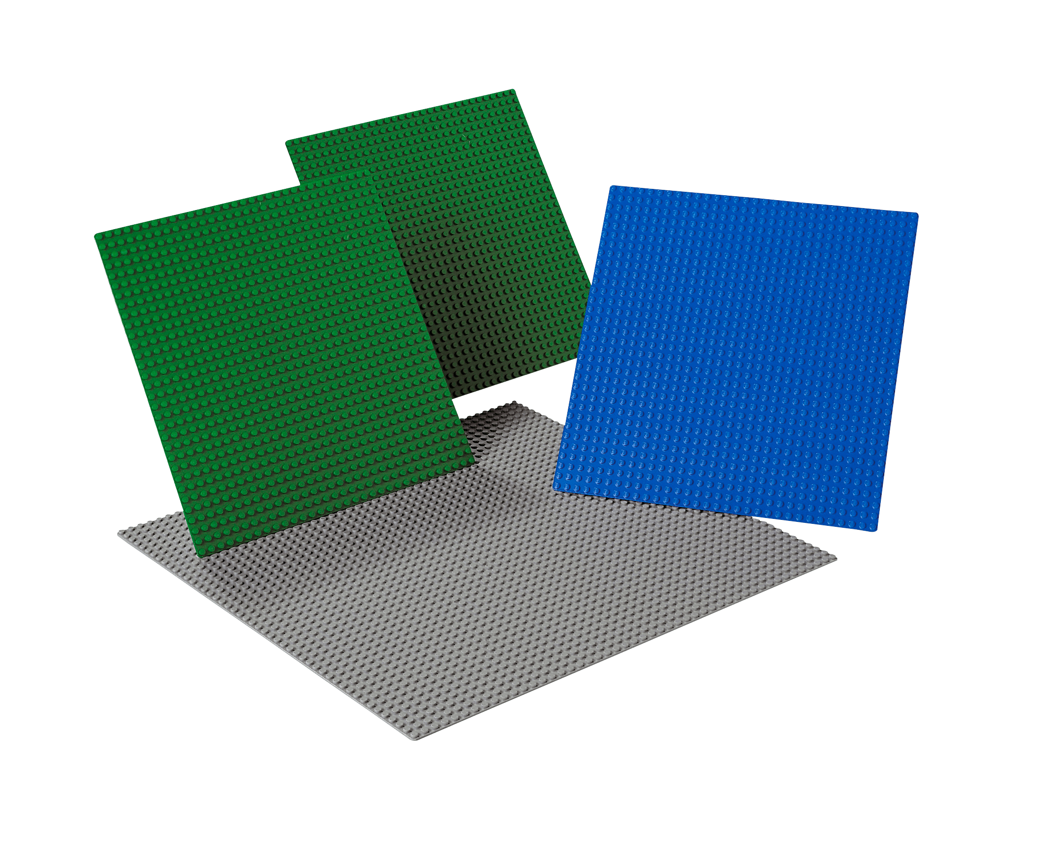 LEGO Education Large Building Plates Set 9286 featuring grey, green, and blue plates for creative building projects.