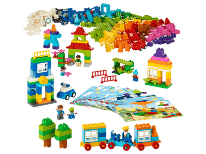 LEGO® Education My XL World 45028 set with colorful building blocks and role-play figures for preschool learning.