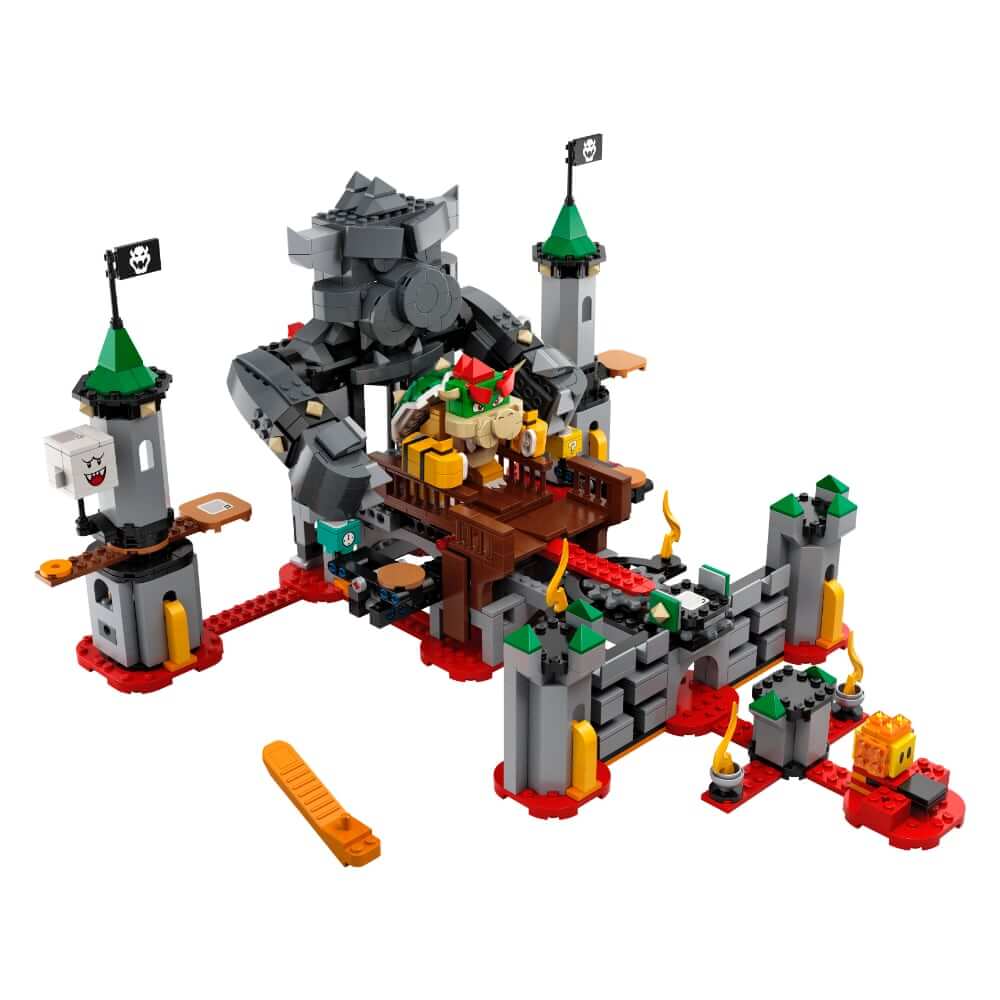 LEGO Super Mario Bowser's Castle Expansion Set 71369 with Bowser, platforms, and towers for interactive play.