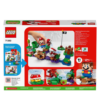 LEGO Super Mario Piranha Plant Expansion Set 71382, featuring Mario and jungle-themed challenge elements for immersive play.