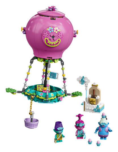 LEGO Trolls Poppy's Hot Air Balloon Playset 41252 with colorful balloon, characters, and accessories from the TROLLS WORLD TOUR.