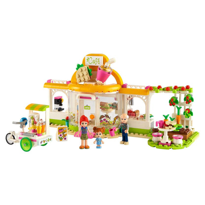 LEGO Friends Heartlake City Organic Café Set 41444 with café building and play figures for imaginative play.