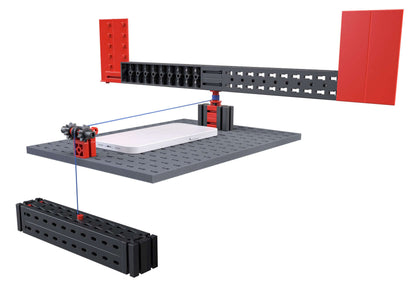 STEM Smart Physics construction kit showcasing a mechanical system for data analysis and physics experiments.